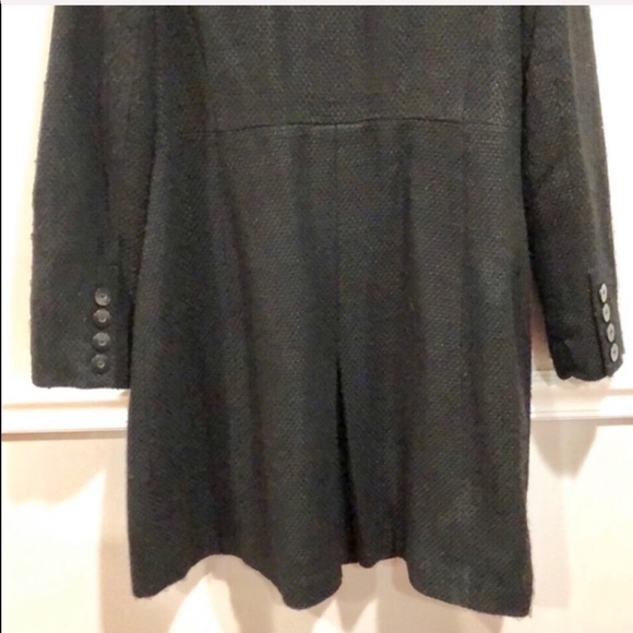 Black Wool Blend Textured Lined Great Quality Peacoat - Picture 5 of 11